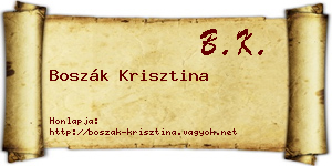 Boszák Krisztina névjegykártya